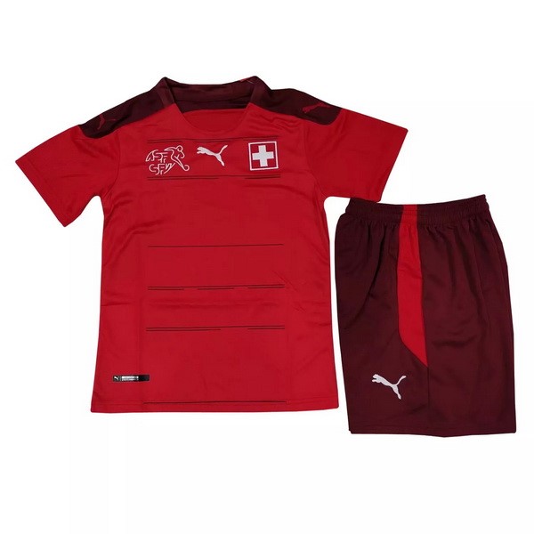 Camiseta Suiza Replica Primera Ropa Niño 2021 Rojo